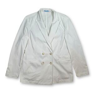 J. McLaughlin Double Breasted Blazer White‎ Career Stretch Jacket Womens Size 10
